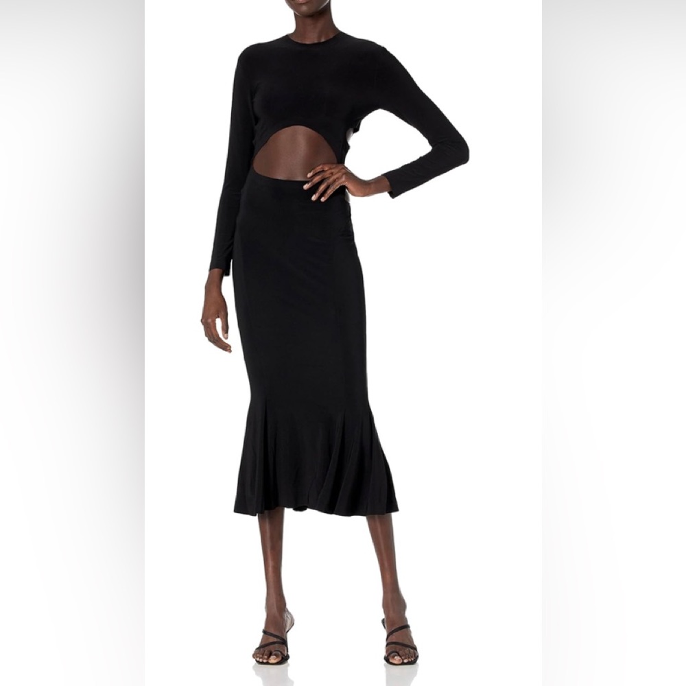 Norma Kamali mermaid hem dress ,black NWT large New with Tag